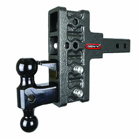 GEN-Y HITCH MEGA-DUTY 2 Shank 5 Offset Drop 1.5K TW 10K Hitch & GH-031 Dual-Ball & GH-032 Pintle Lock GH-424